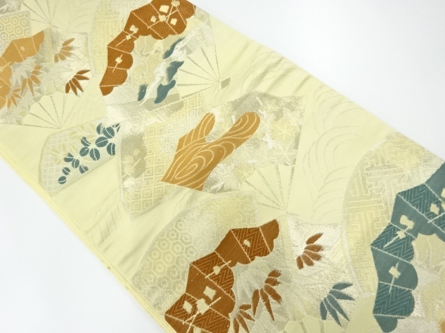 JAPANESE KIMONO / ANTIQUE FUKURO OBI / WOVEN BUSH CLOVER